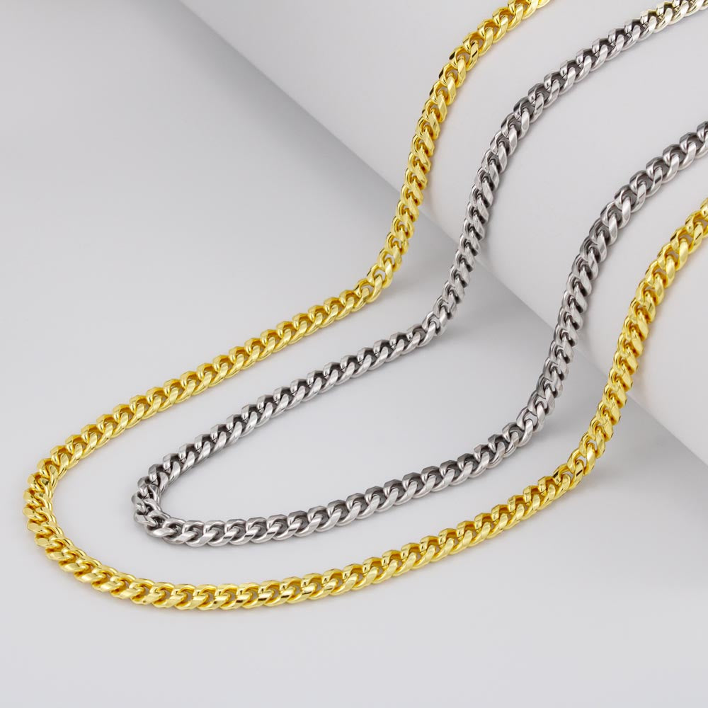 Cuban Link Chain for Men - Custom Background Personalized Gift - Luxuriof