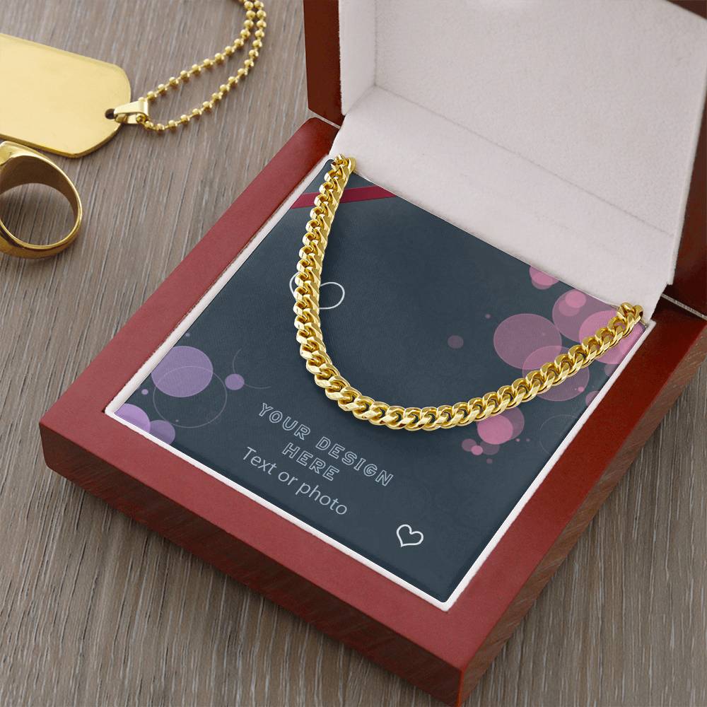 Cuban Link Chain for Men - Custom Background Personalized Gift - Luxuriof