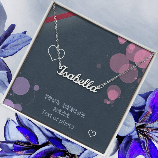 Name Chunky Necklace - Custom Background Personalized Gift - Luxuriof