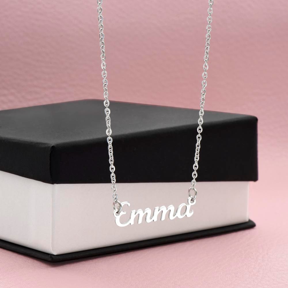 Name Chunky Necklace - Custom Background Personalized Gift - Luxuriof