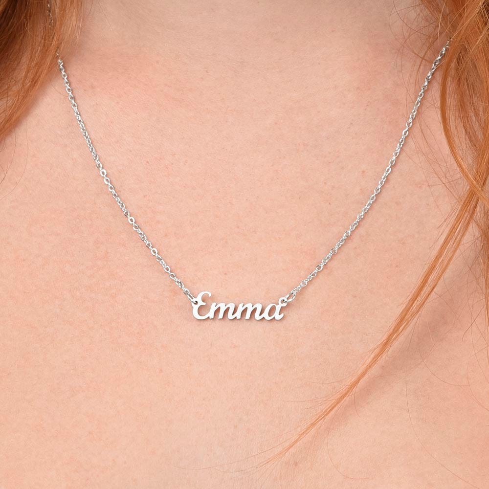 Name Chunky Necklace - Custom Background Personalized Gift - Luxuriof