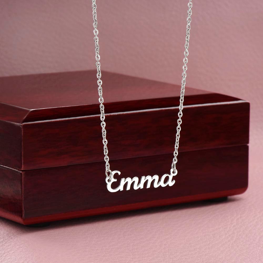 Name Chunky Necklace - Custom Background Personalized Gift - Luxuriof