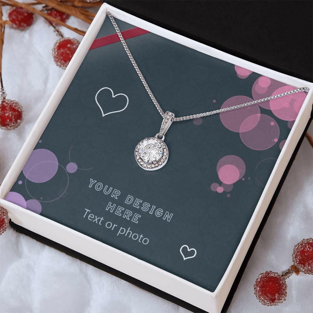 Cut Cubic Zirconia Necklace - Custom Background Personalized Gift - Luxuriof