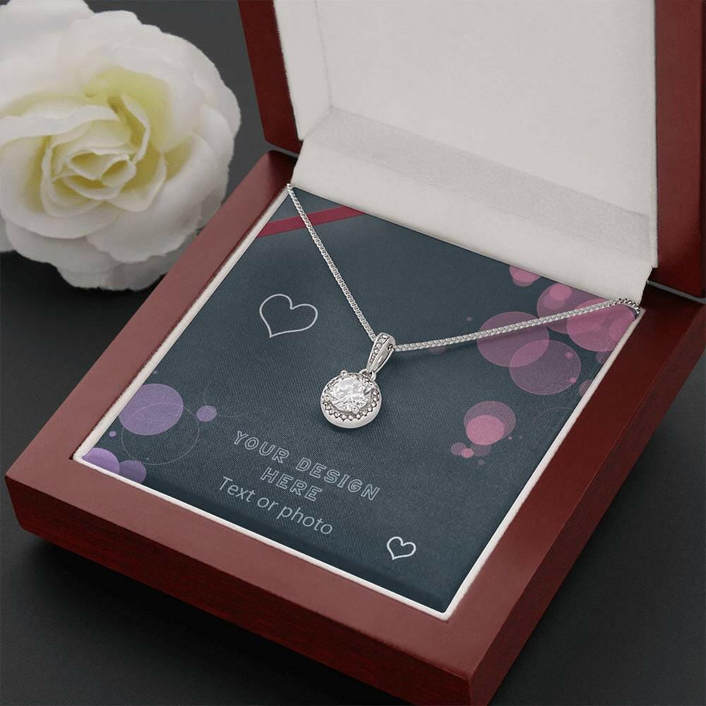 Cut Cubic Zirconia Necklace - Custom Background Personalized Gift - Luxuriof