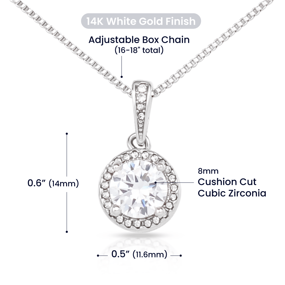 Cut Cubic Zirconia Necklace - Custom Background Personalized Gift - Luxuriof