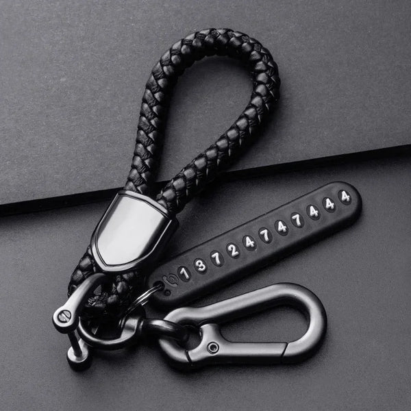 Anti-Lost Car Keychain with Phone Number Plate | Durable Keyring